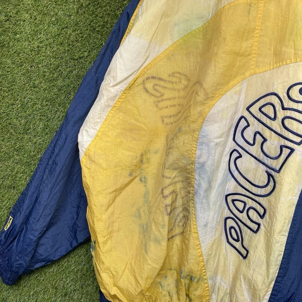 Vintage Indiana Pacers Windbreaker Mens XL Full Zip Pro Player Distressed 90s